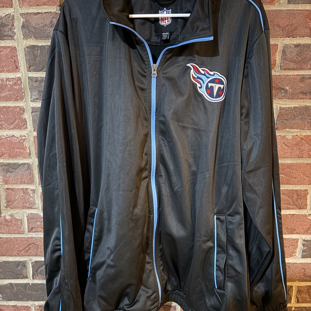 NFL Men's Black Windbreaker with Blue Trim